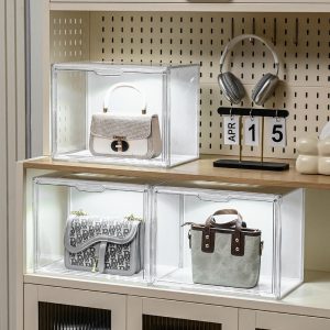 LED Acrylic Handbag Display Box – Lighted Showcase for Luxury Bags  14.2×10.6×9.1in 26ISHM0602