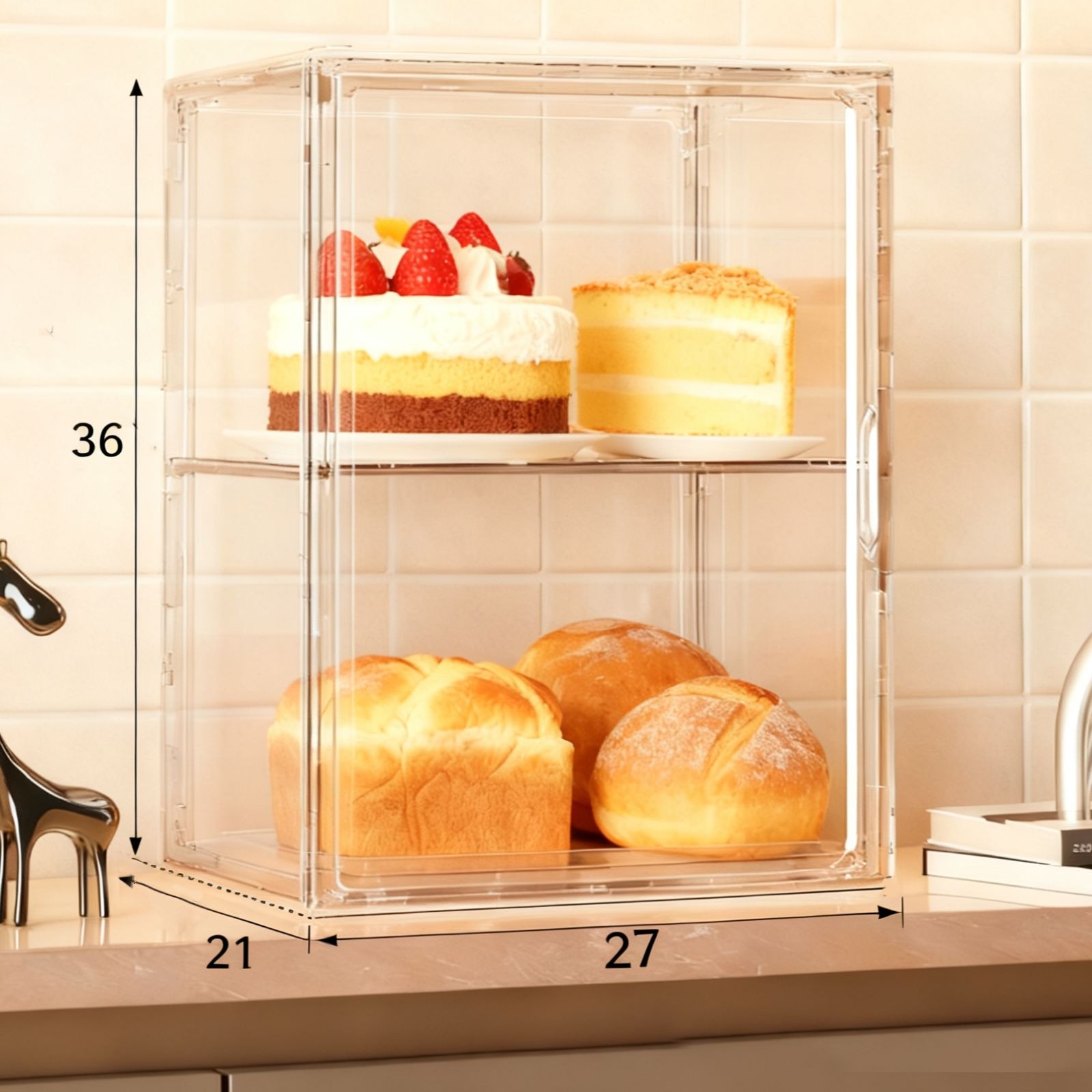 Acrylic Food Storage Box Dustproof Fresh-Keeping Container Food Display Rack 25ISHM1007