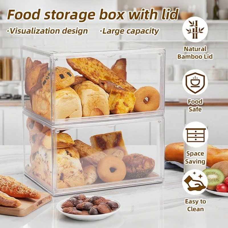all-Mounted Acrylic Food Storage Box – Dustproof Fresh-Keeping Display Rack 25ISHM0515