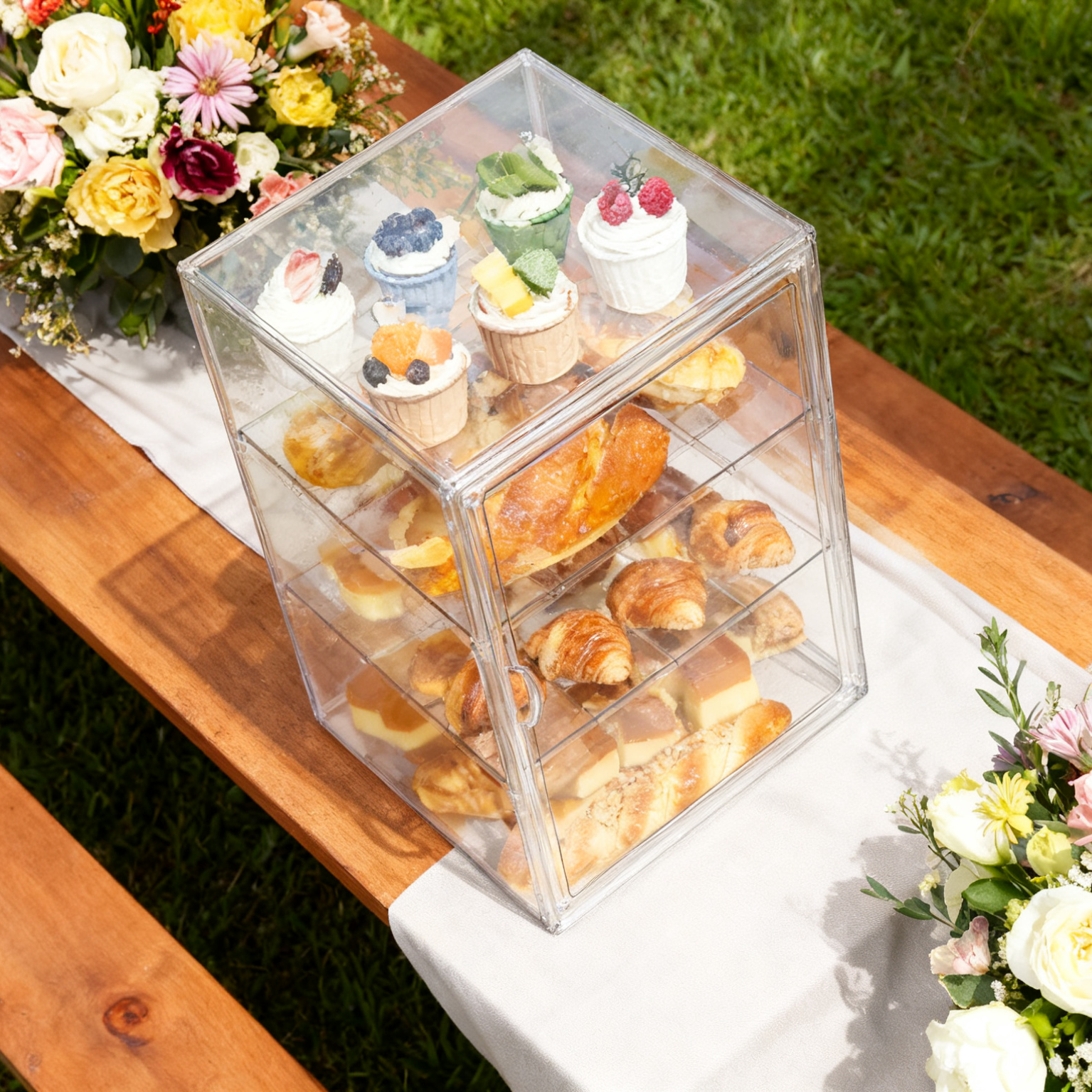 Clear Acrylic Storage Box – 40×25×30cm, 3 Removable Partitions 25ISHM0603 - Image 5