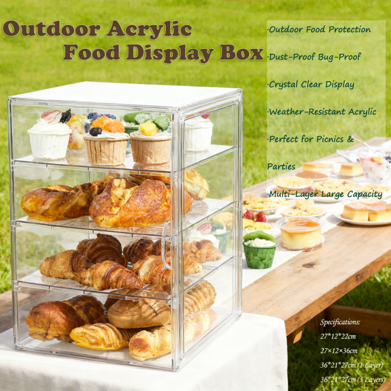 Acrylic Food Storage Box Dustproof Fresh-Keeping Container Food Display Rack 25ISHM1007 - Image 4