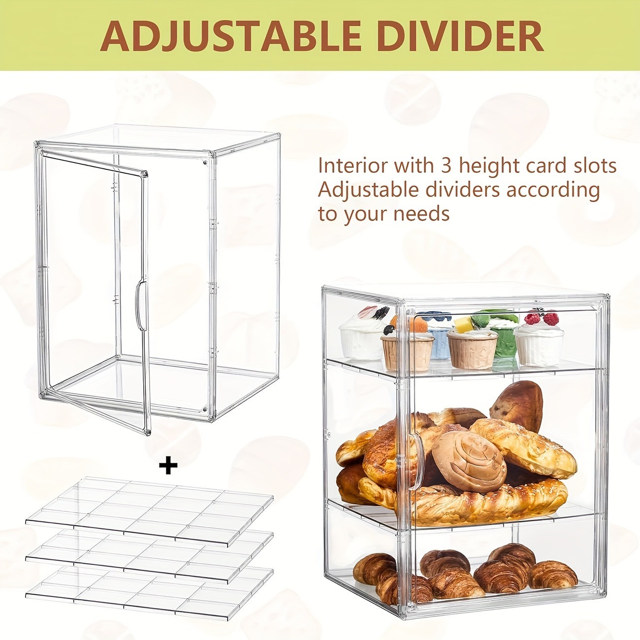 Wall-Mounted Acrylic Food Storage Box - Front View