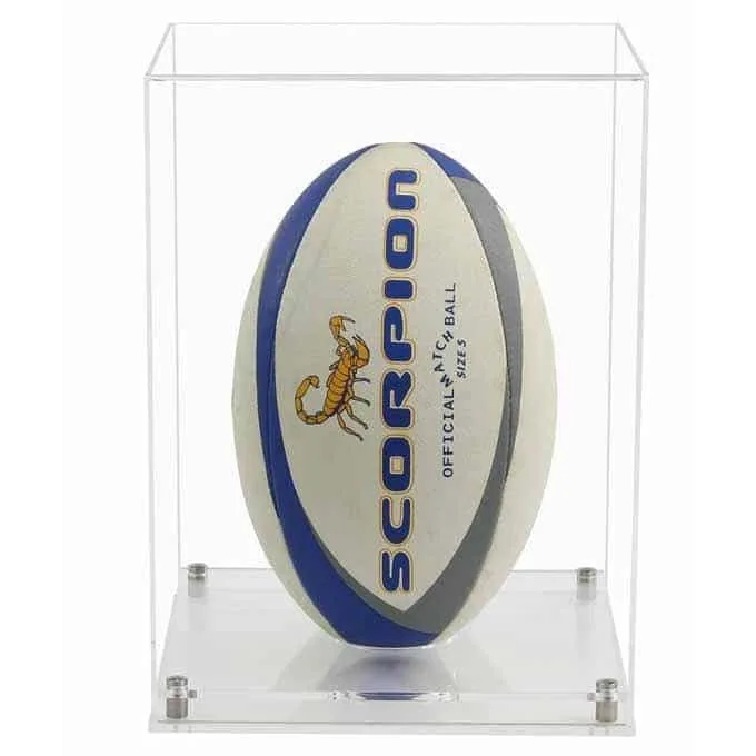 Display Case for a Rugby Ball / Football with a Modern Base (Choice of Base Colours) - Image 2