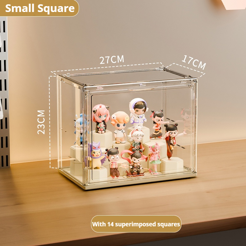 Modular acrylic block cabinet for blind box wall displays