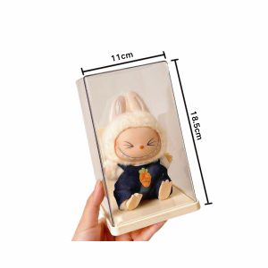 Cream-White Acrylic Figure Display Box – Independent Dustproof Showcase 18.5×11cm 25ISHM1107