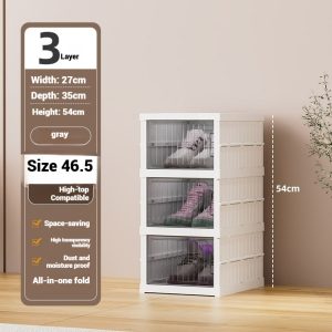 Foldable Shoe Cabinet – Installation-Free Transparent Multi-Layer Shoe Storage 25ISHM1002