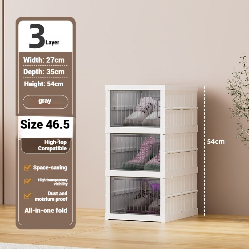 Foldable Shoe Cabinet – Installation-Free Transparent Multi-Layer Shoe Storage