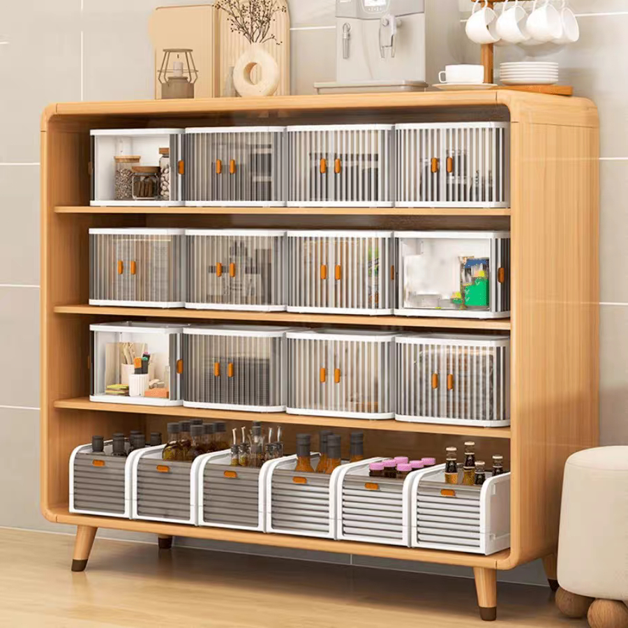 Foldable Stacking Storage Box – Dustproof 1–2 Tier Organizer for Desk & Collectibles 25ISHM1202