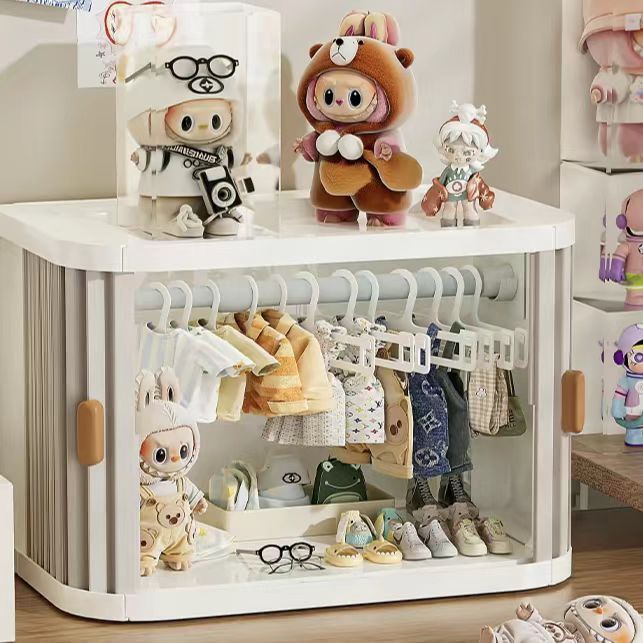 Foldable Stacking Storage Box – Dustproof 1–2 Tier Organizer for Desk & Collectibles 25ISHM1202