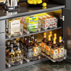 Pull-Out Telescopic Fridge Organizer – Clear Storage Bin for Refrigerator 25IS12245