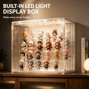 LED Acrylic Display Case – Stackable Lighted Box with Magnetic Closure 36×22×27cm 26ISHM0606