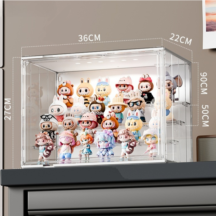 LED Acrylic Display Case – Stackable Lighted Box with Magnetic Closure 36×22×27cm 26ISHM0606