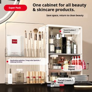 Foldable Makeup Organizer Box – Cosmetic Shelf with Lipstick Rack & Drawers 25ISHM0902
