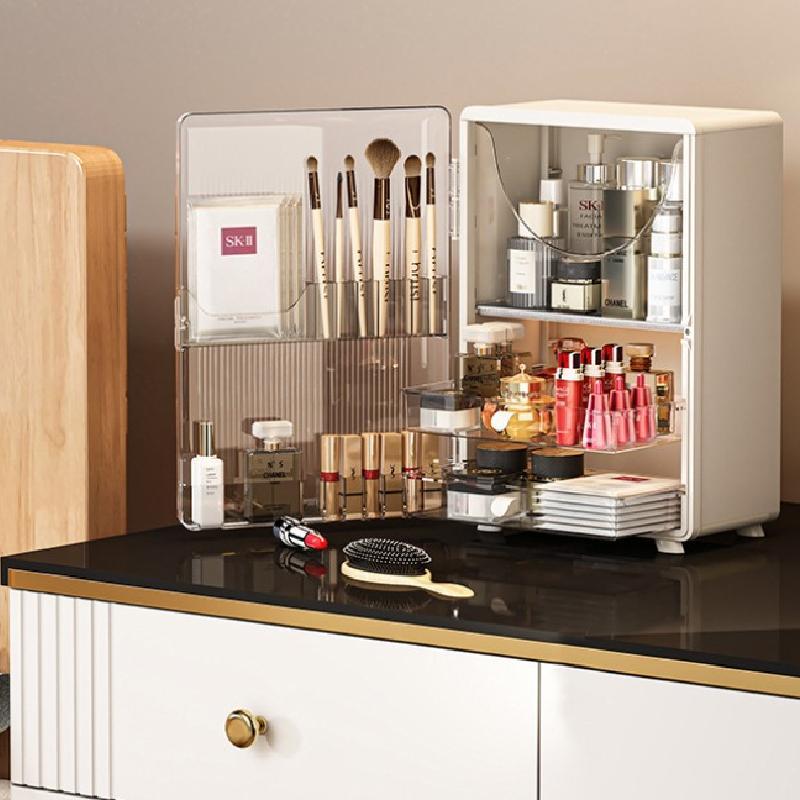 Foldable Makeup Organizer Box – Cosmetic Shelf with Lipstick Rack & Drawers 25ISHM0902