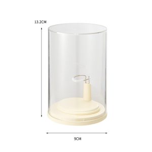 Mini Round Acrylic Storage Box – Labubu Figure Dust Cover 13.2×9cm 25ISHM1101
