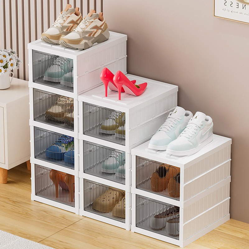 No-Install Transparent Shoe Cabinet – Multi-Layer Thickened Foldable Storage Box