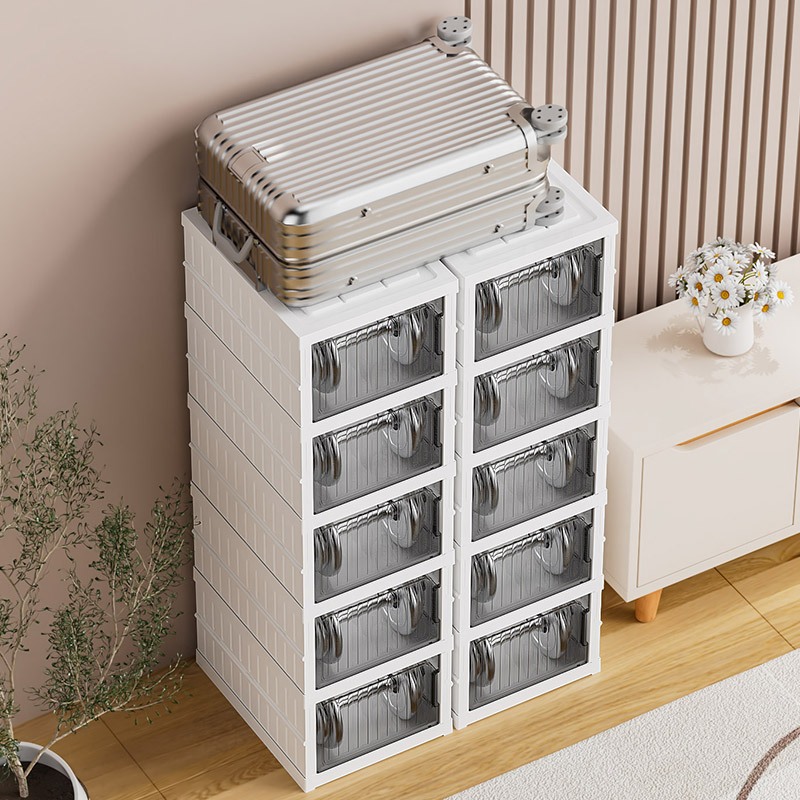 No-Install Transparent Shoe Cabinet – Multi-Layer Thickened Foldable Storage Box