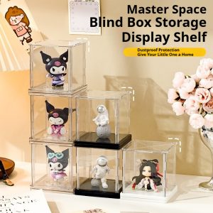 Rotating Acrylic Figure Display Box – 360° Spinning Showcase for Blind Box Figures 26ISHM0304