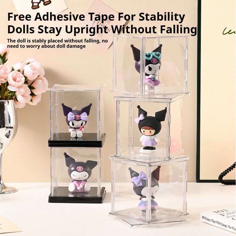 Rotating Acrylic Figure Display Box – 360° Spinning Showcase for Blind Box Figures 26ISHM0304