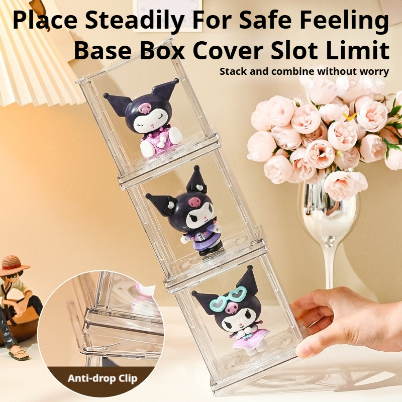 Rotating Acrylic Figure Display Box – 360° Spinning Showcase for Blind Box Figures 26ISHM0304