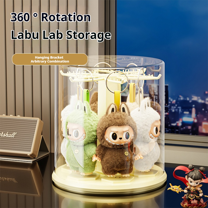 360° Rotating Acrylic Display Case – Stackable Modular Showcase for Labubu Figures 25ISHM0801