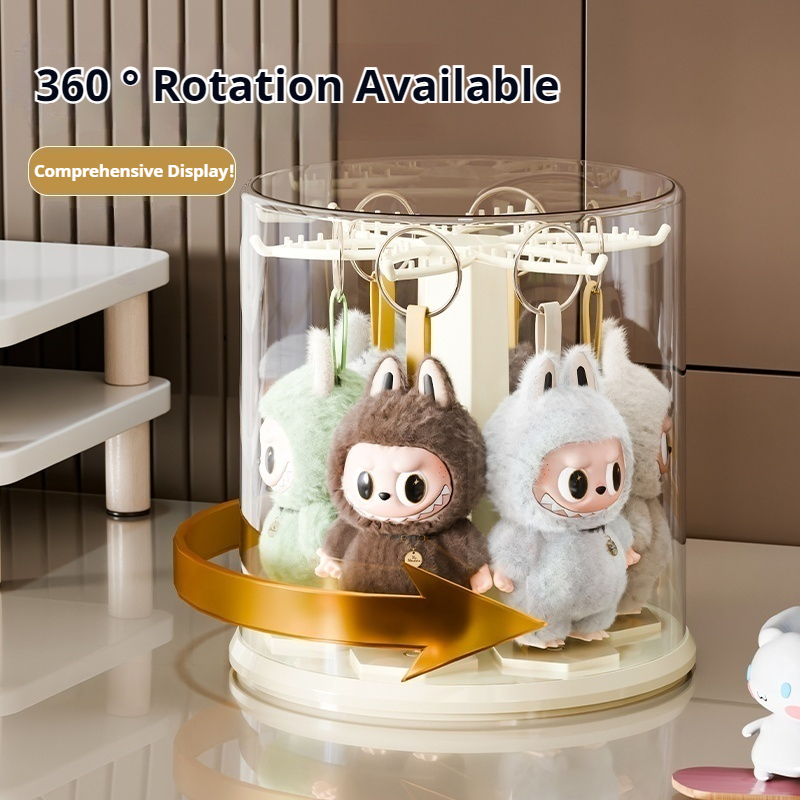 360° Rotating Acrylic Display Case – Stackable Modular Showcase for Labubu Figures 25ISHM0801