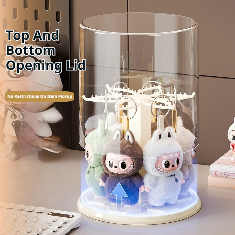 360° Rotating Acrylic Display Case – Stackable Modular Showcase for Labubu Figures 25ISHM0801