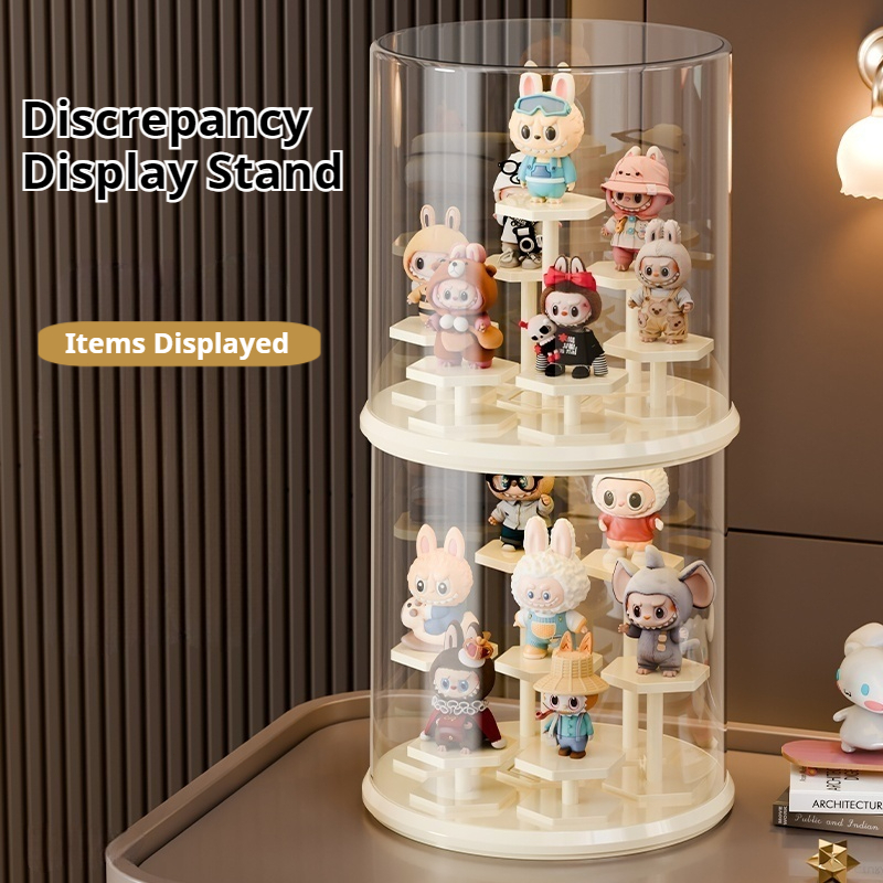 Rotating acrylic display case for collectible figures