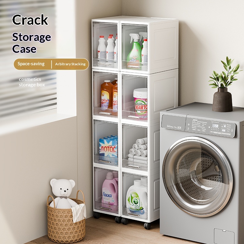 Slim Gap Storage Cabinet – Multi-Layer Space-Saving Cabinet with Wheels for Bathroom 25ISHM1203