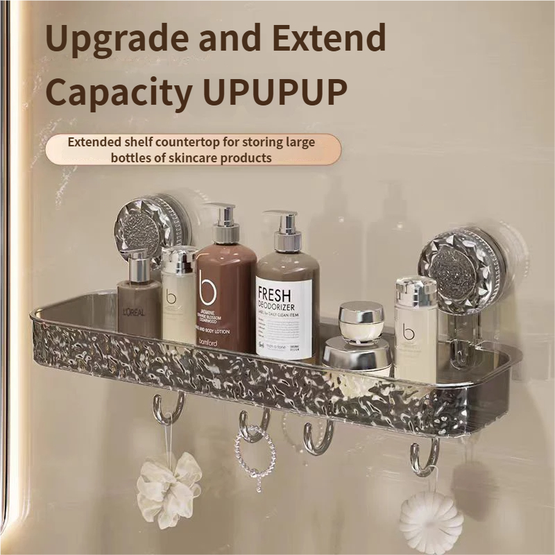 No-Drill Wall Shelf – Suction Cup Storage Rack for Bathroom & Bedroom 25ISOD1204