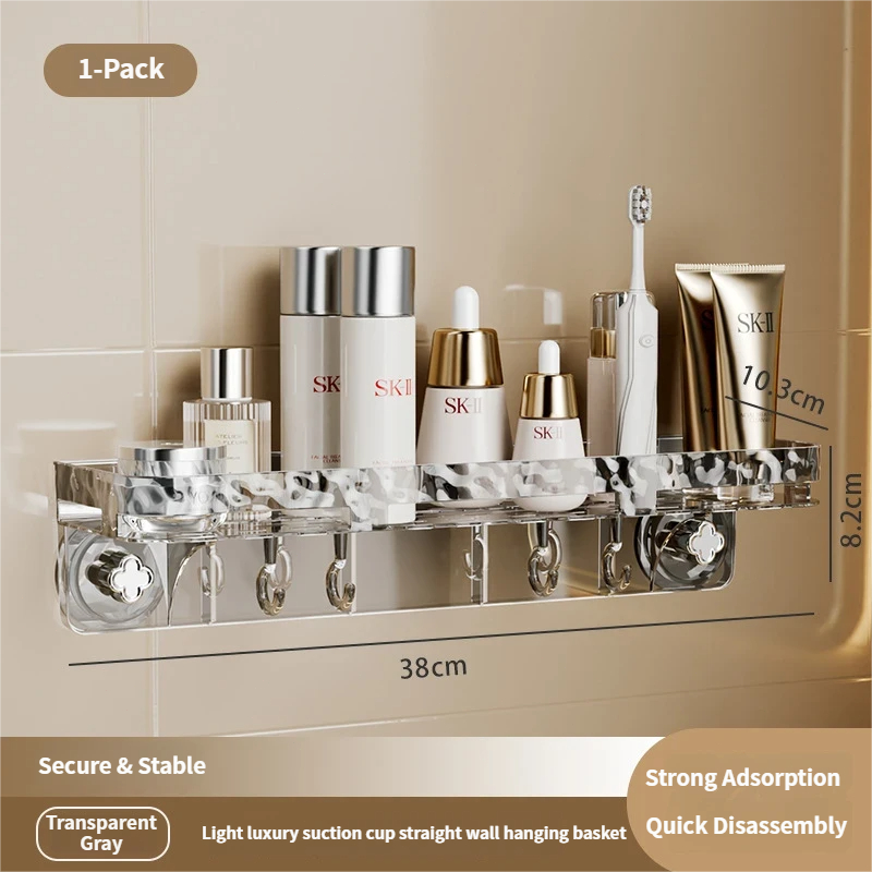 No-Drill Wall Shelf – Suction Cup Storage Rack for Bathroom & Bedroom 25ISOD1204