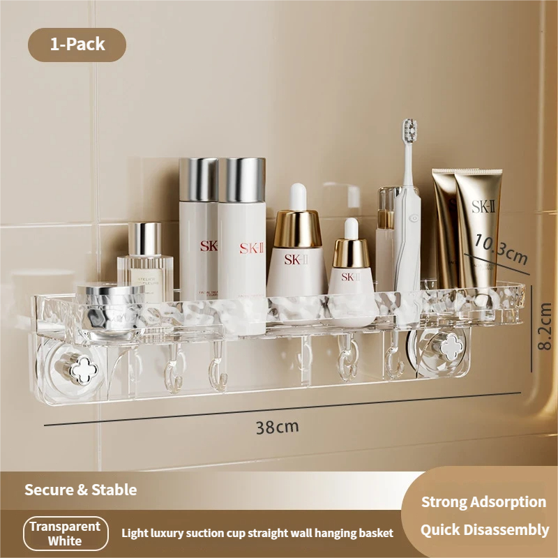 No-Drill Wall Shelf – Suction Cup Storage Rack for Bathroom & Bedroom 25ISOD1204
