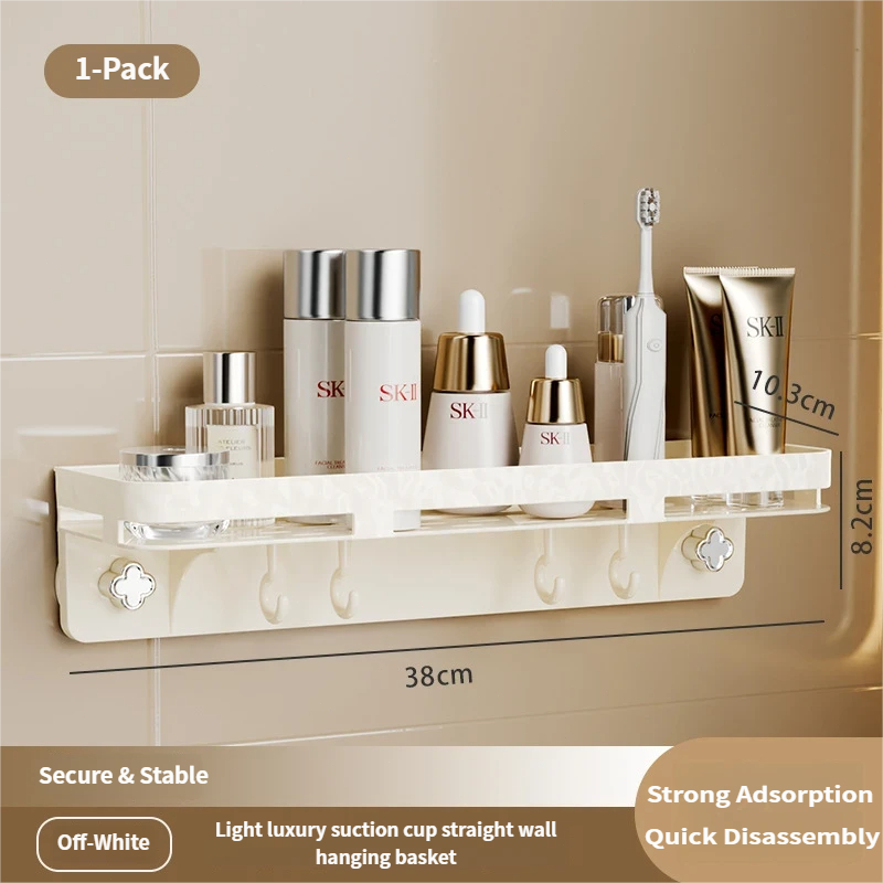 No-Drill Wall Shelf – Suction Cup Storage Rack for Bathroom & Bedroom 25ISOD1204