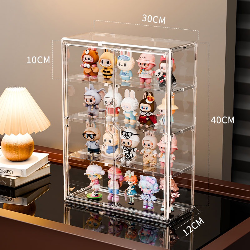 Wall-Mounted Double-Door Acrylic Display Cabinet – 40×30×12cm 3-Shelf 25ISHM1104